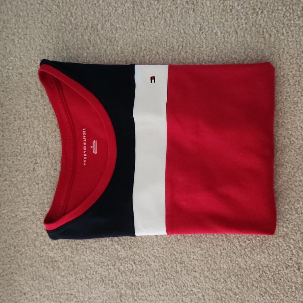 TOMMY HILFIGER Red White and Blue Americana T-Shirt Size M - Picture 4 of 6